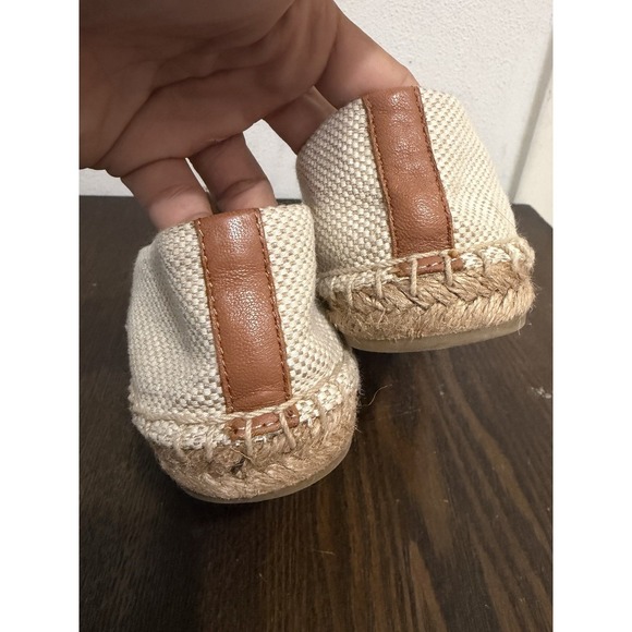Tory Burch color block flats Luggage Canvas Napa Leather espadrilles Size 5 - Picture 3 of 10